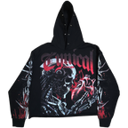 Cynical Spike Crop Raw Hem Hood