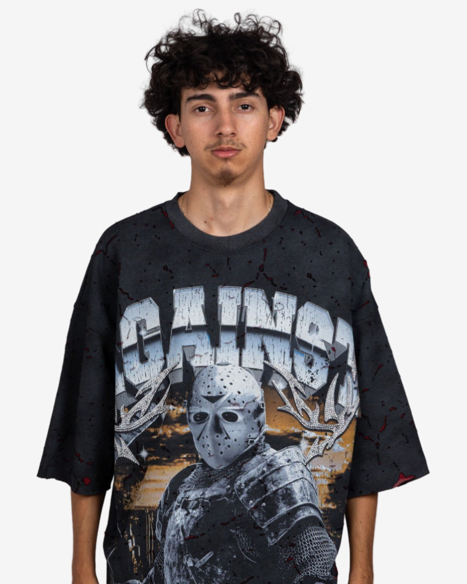 Warriors of Ice Distressed 330GSM Cropped Shirt